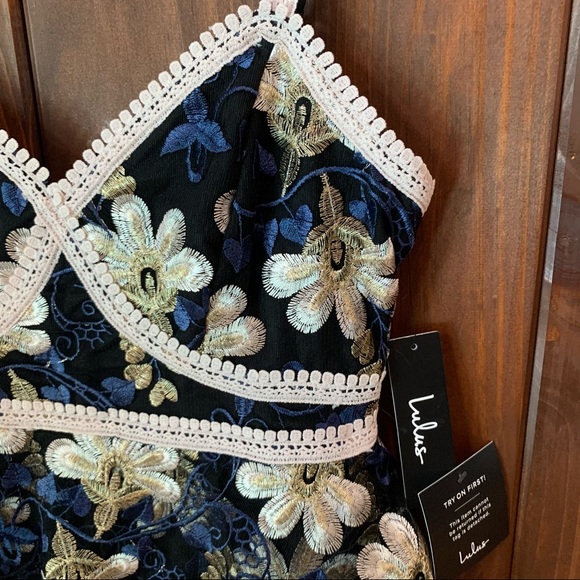 LuLu’s Karina Floral Embroidered Peplum Dress - Picture 4 of 15